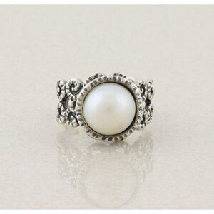 Sterling Silver Pearl Ring Size 7 Israel